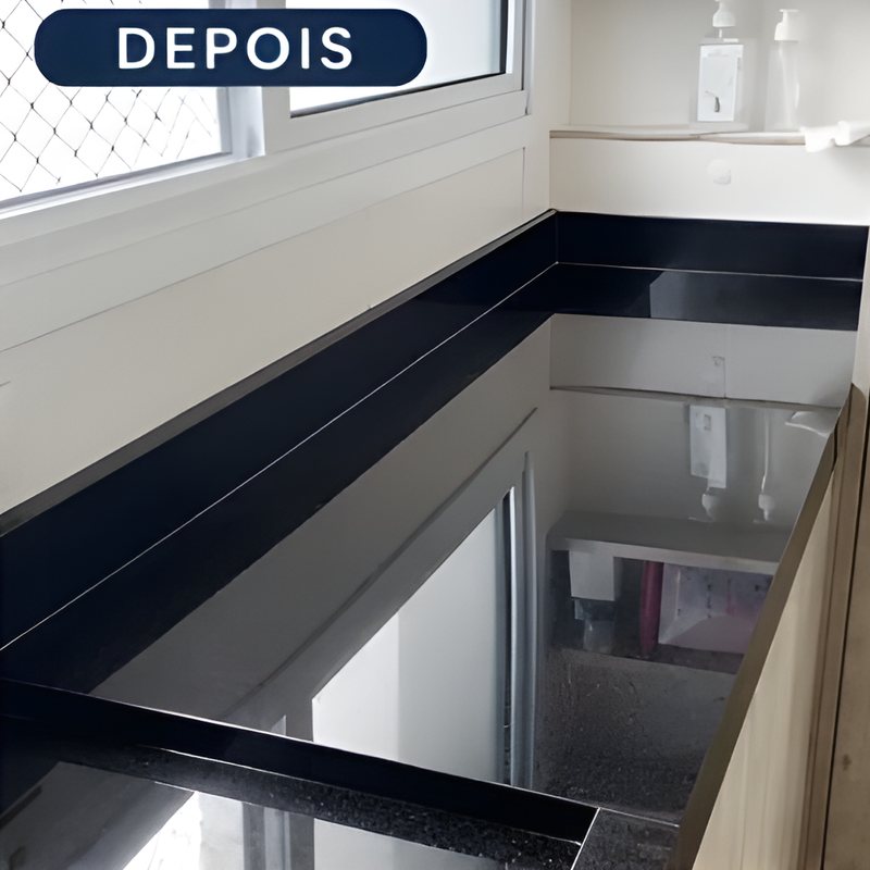 Bancada de granito depois da limpeza